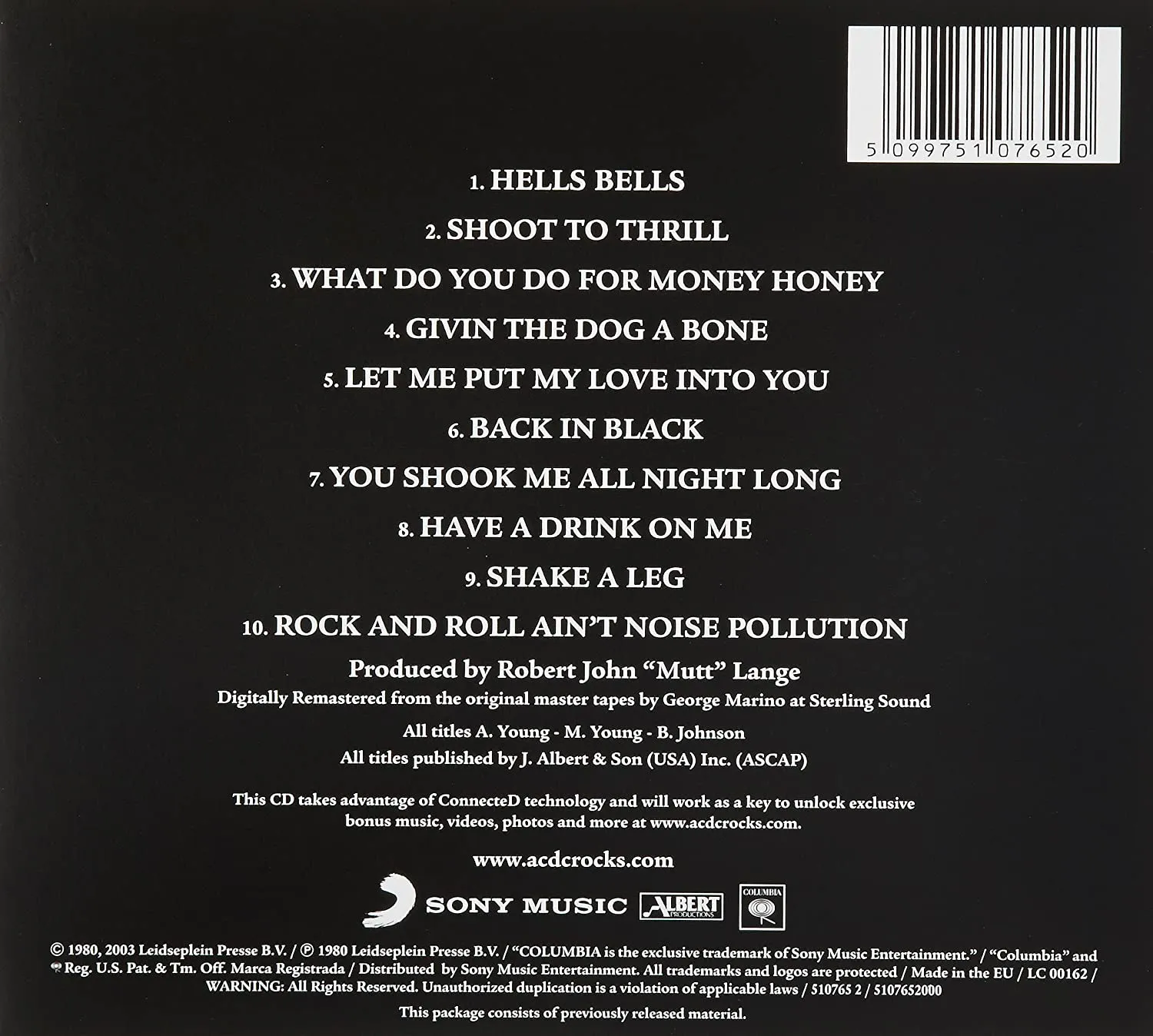 AC/DC - Back In Black [Audio CD]