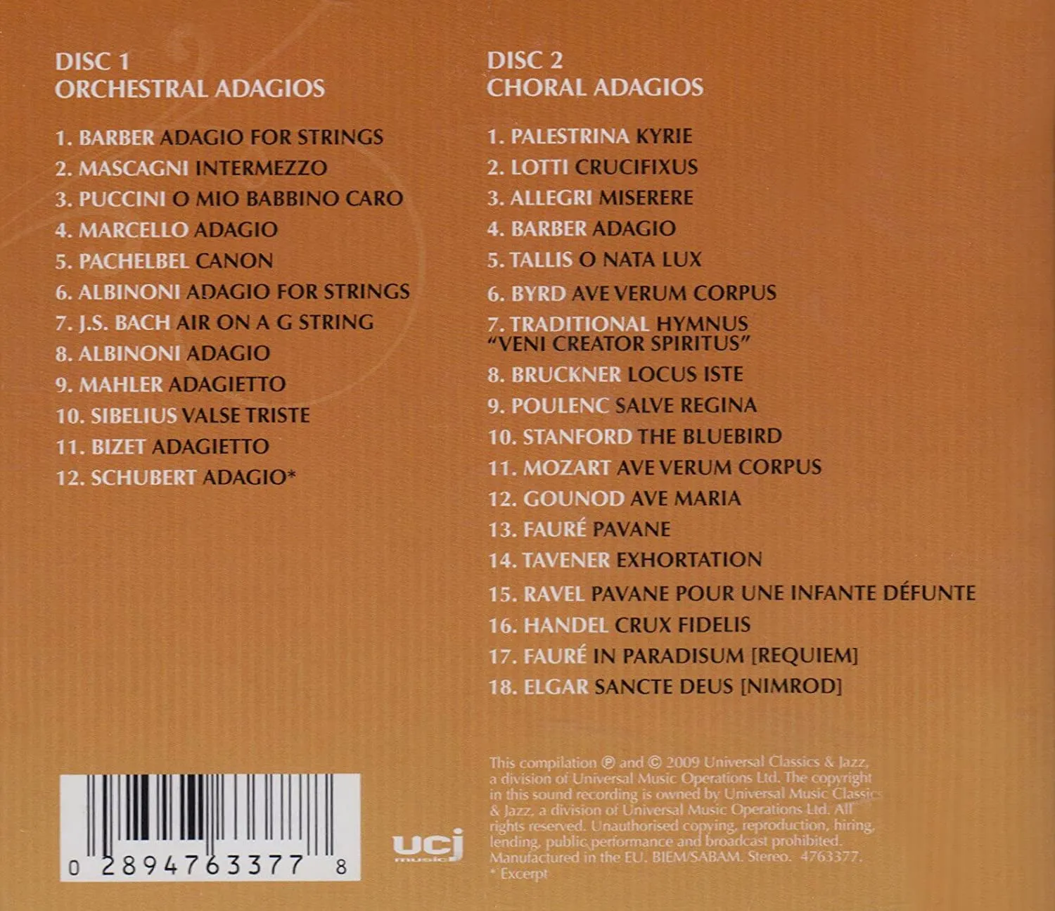 Adagio [Audio CD]