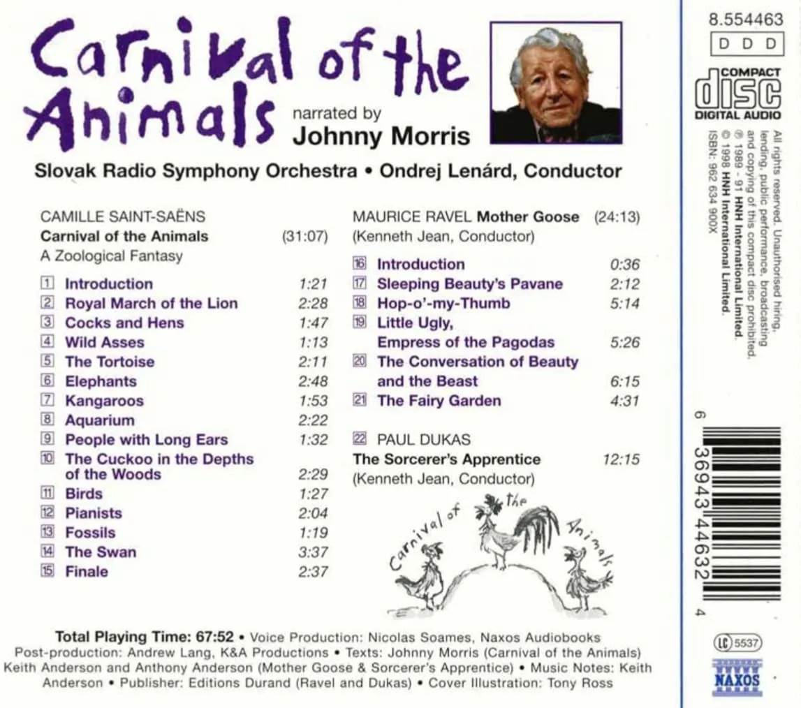 Carnival Of The Animals - Narrated by Johnny Morris [Audio CD]