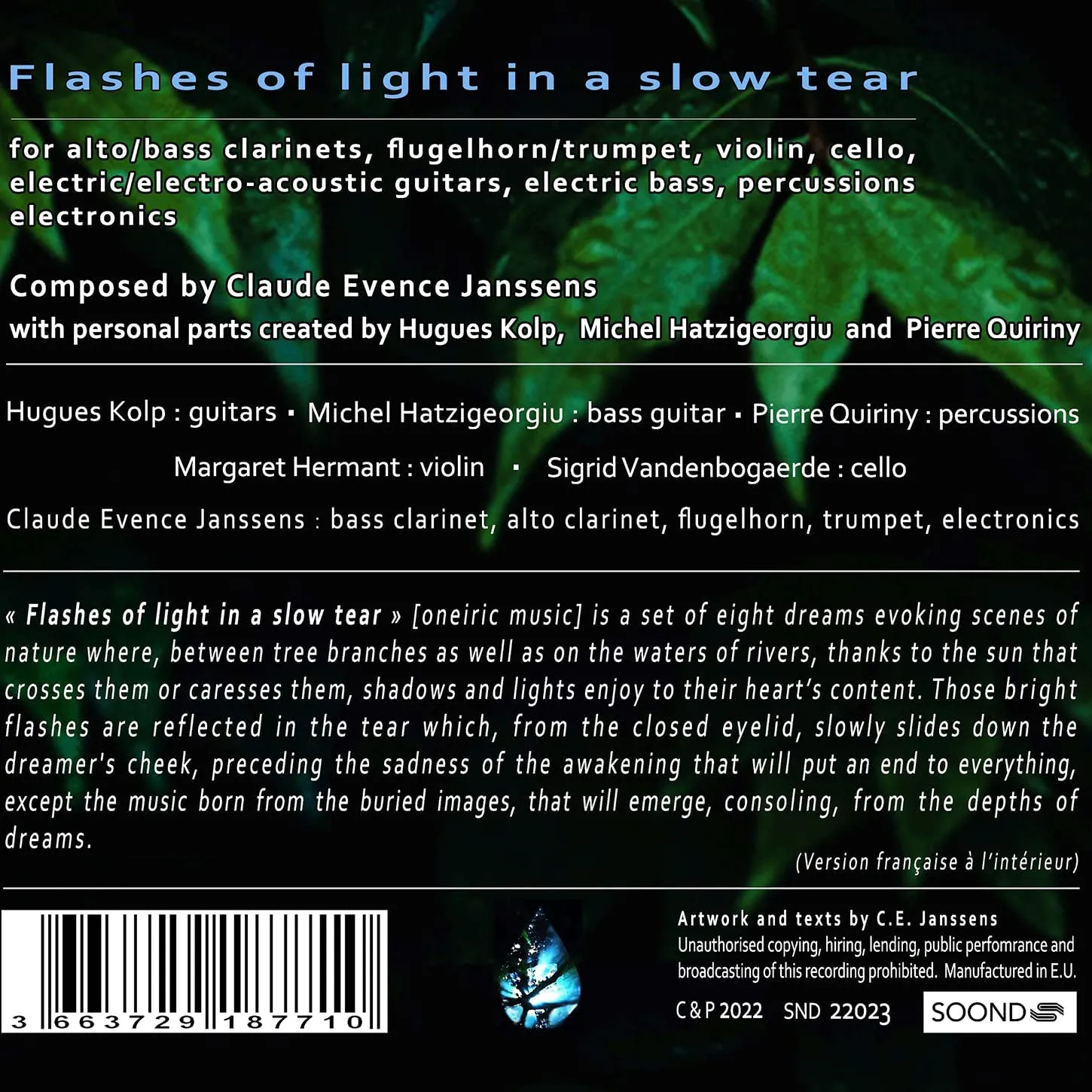 Claude Evence Janssens - Flashes of Light in a Slow Tear [Audio CD]