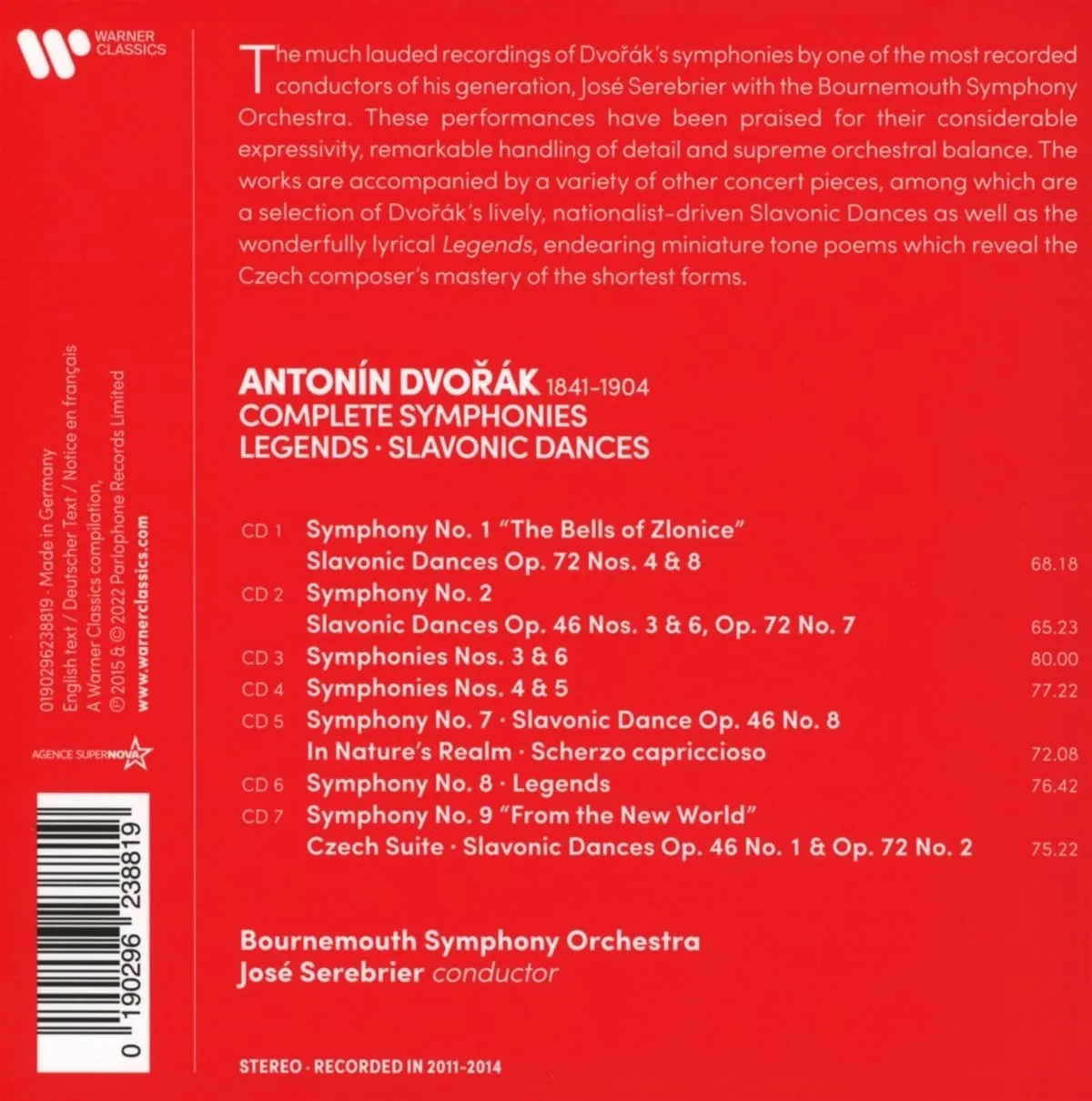 Jose Serebrier - Dvořak: Symphonies Nos 1-9, Slavonic Dances [Audio CD]
