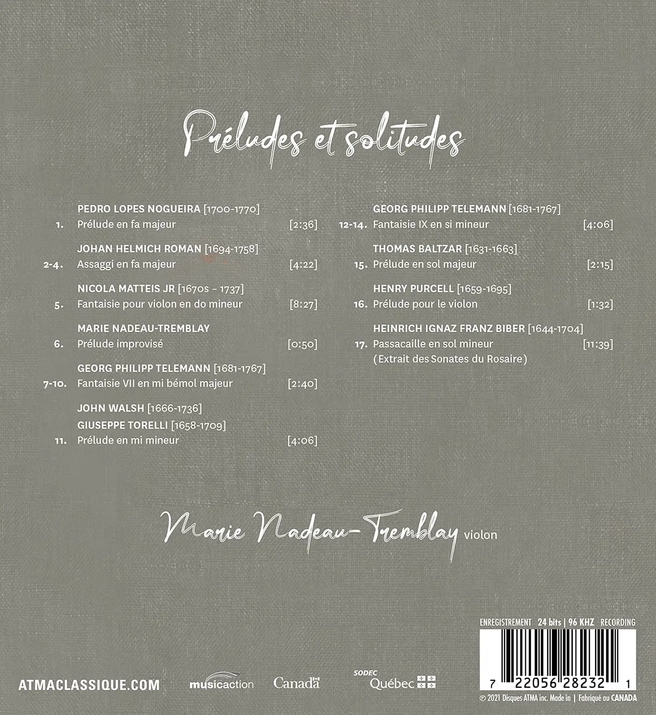 Marie Nadeau-Tremblay: Préludes Et Solitudes [Audio CD]