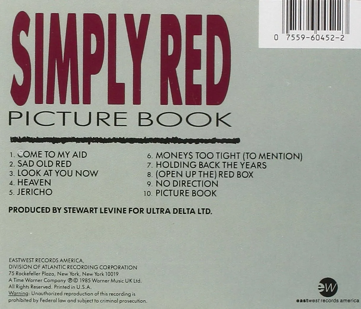 Simply Red - Picture Book CD Album (960 452-2)