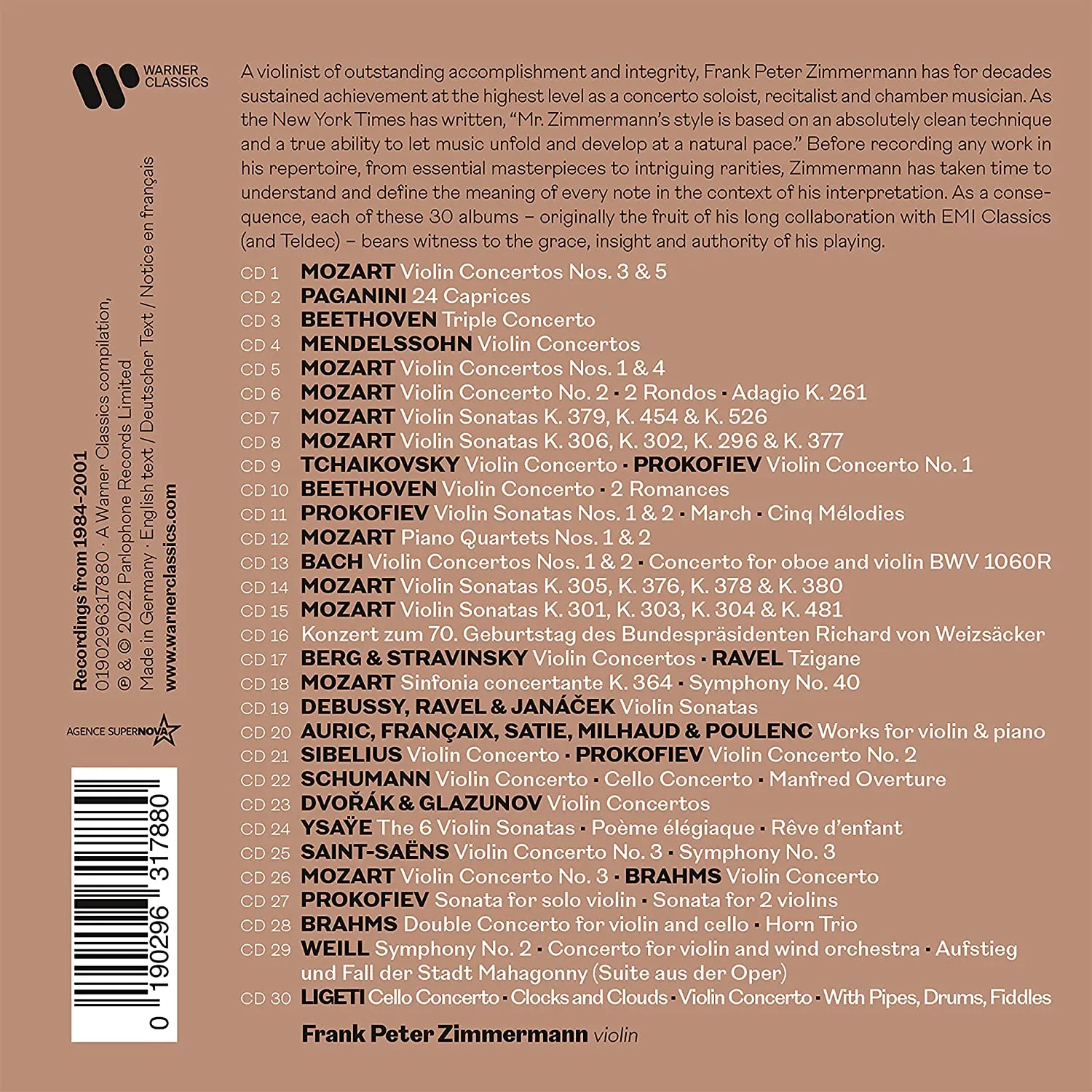 The Complete Warner Classics Recordings [Audio CD]