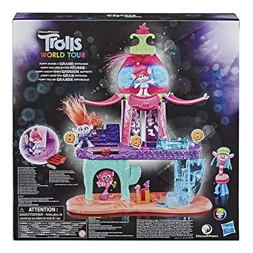 Trolls World Tour Blooming Pod Stage Musical Toy - Interactive Playset with Poppy Figure for Kids 4  (E7721)