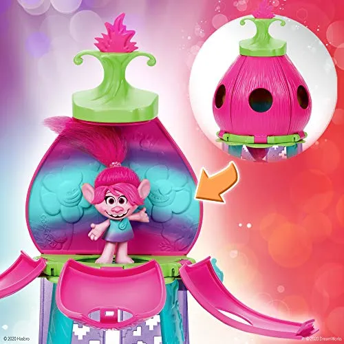 Trolls World Tour Blooming Pod Stage Musical Toy - Interactive Playset with Poppy Figure for Kids 4  (E7721)