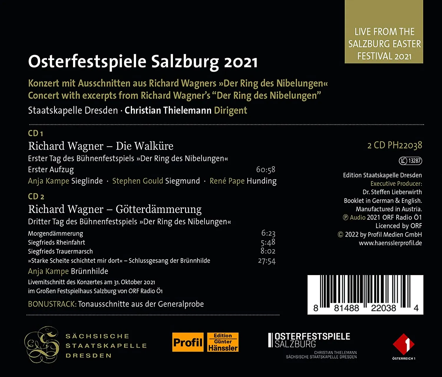 Wagner: Wintersturme [Staatskapelle Dresden; Anja Kampe; Stephen Gould; Rene Pap [Audio CD]