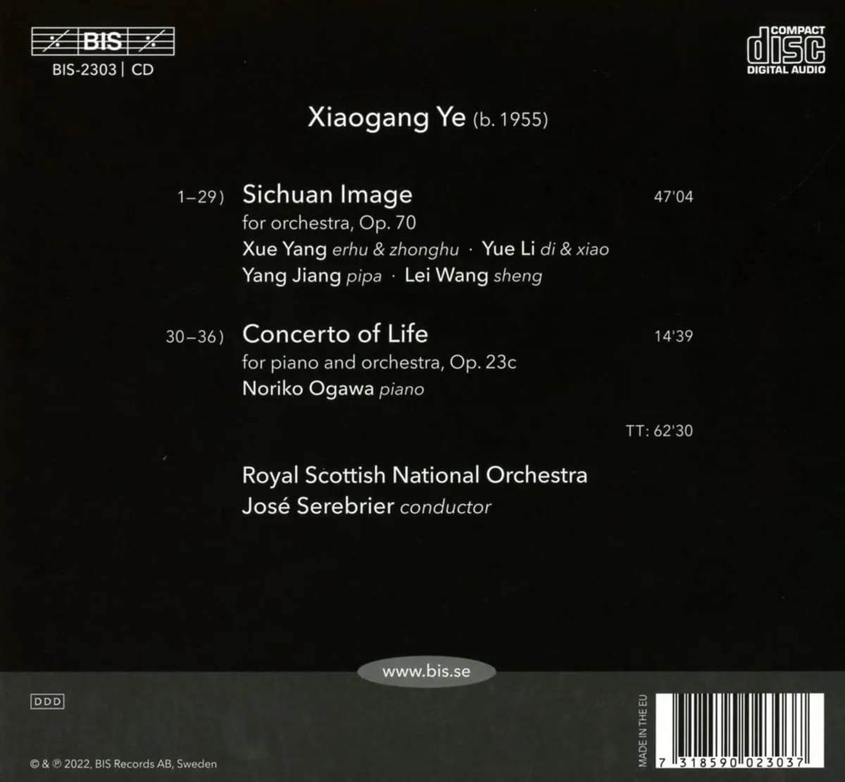Ye: Sichuan Image [Noriko Ogawa; Royal Scottish National Orchestra; Jose Serebri [Audio CD]